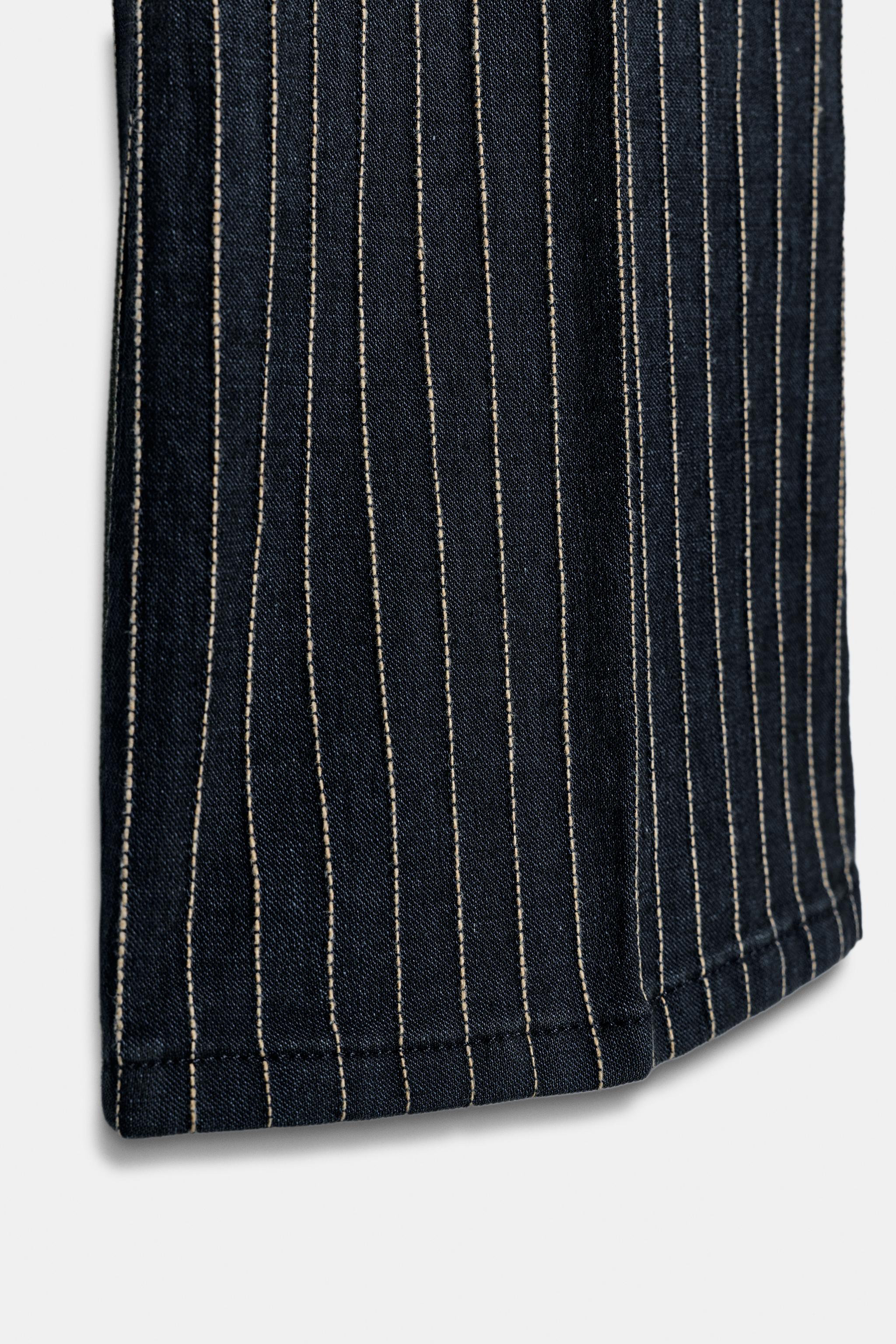 ZW COLLECTION HIGH-WAIST STRIPED FLARE JEANS
